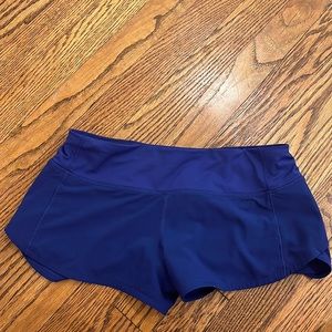 Lulu Lemon dark blue speed up shorts!